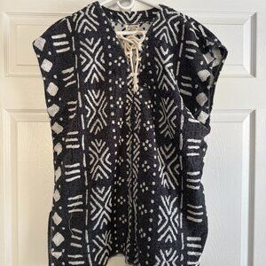 Sand Cloud Adobe Mudcloth Cover Up Black